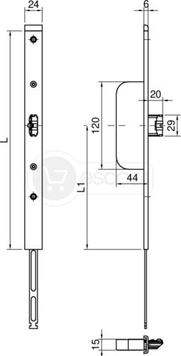 FT-MFV BKS Secury-Stulpverlängerung U6x24x500,L/R