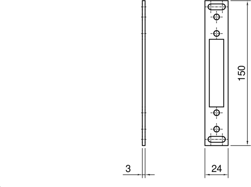 Türgriff, Schrankgriff, Metallgriff, Lange Form, Montageplatte