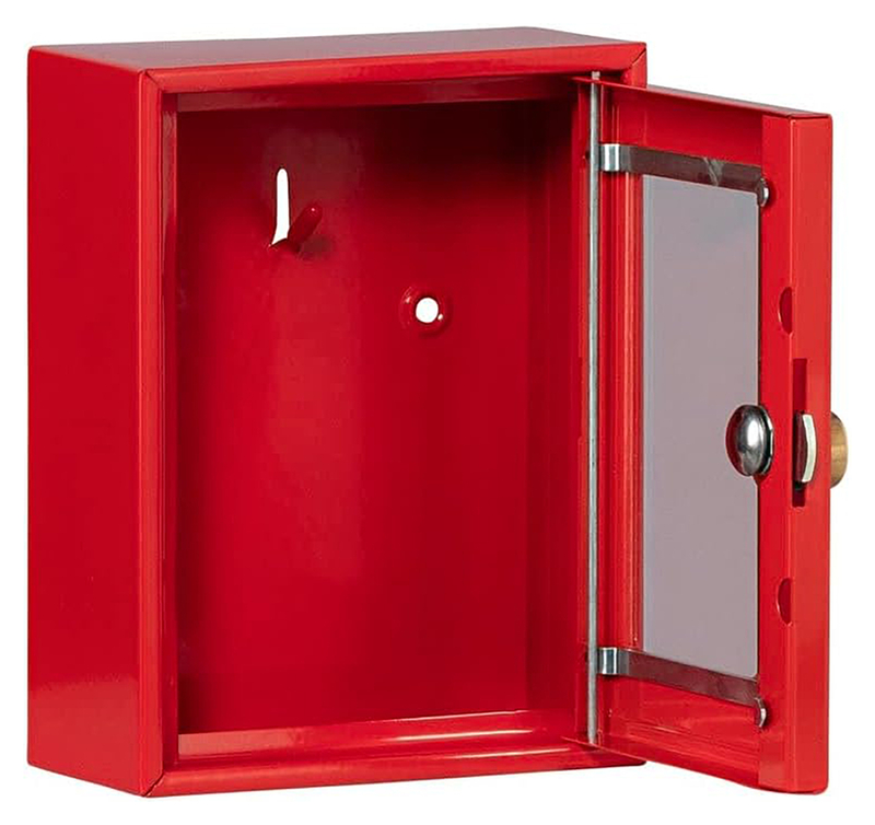 Wandbox, Schlüsselkasten, Metallbox, kleiner Safe, roter Kasten
