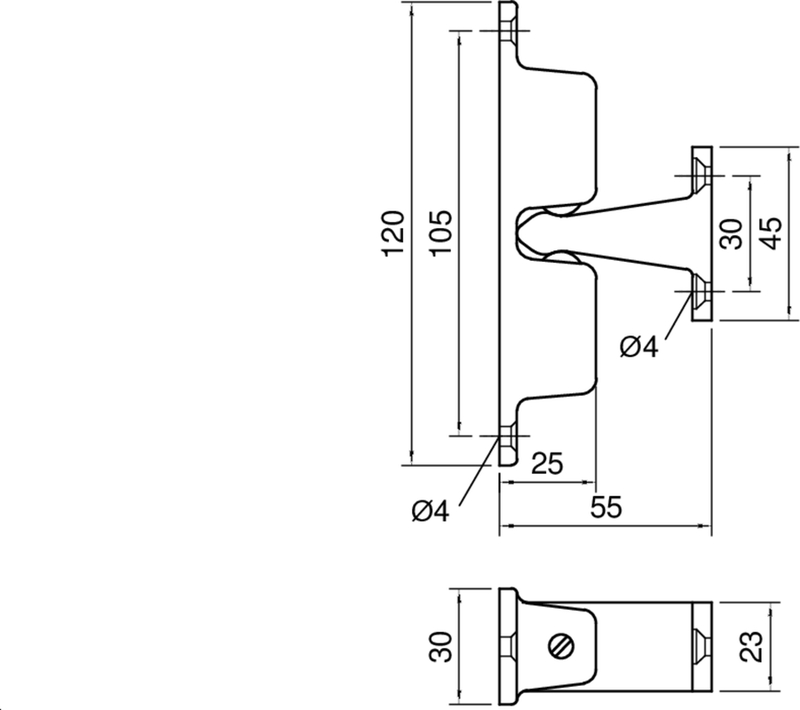 Wascharmatur, Wandarmatur, Armaturendetail, Standardgröße, Ø4 Loch