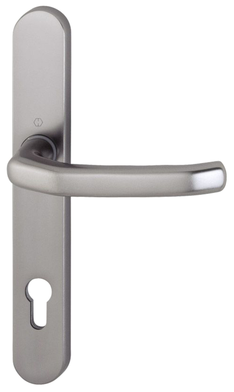 Türdrücker, Türgriff, Metall, Silber, Schlüsselloch