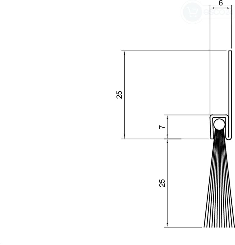 BÜRSTENDICHTUNG RO I MIT WEICHEM ROSS- HAARBESATZ 1000 MM HÖHE 25 MM