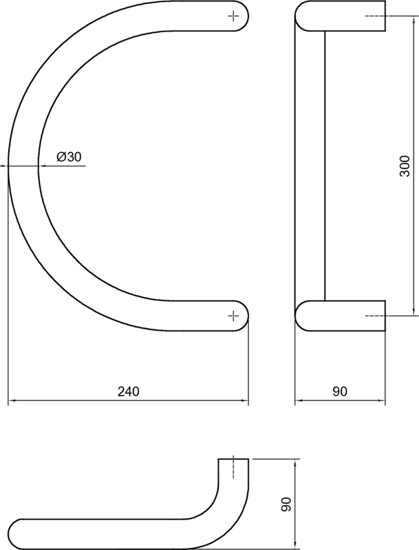 Griffe, U-Bügel, Kühlschrankgriff, Stahl, Kitscheform