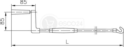 AL-Einhak-Kurbelsstange 1500mm, lang W 32.2L/W565 für 72-229660