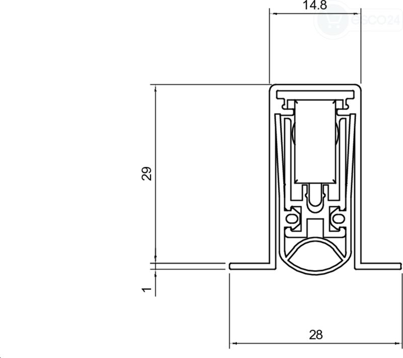 Schall-Ex L-15/30 OS f SF DIN 18095 Länge 1083 mm