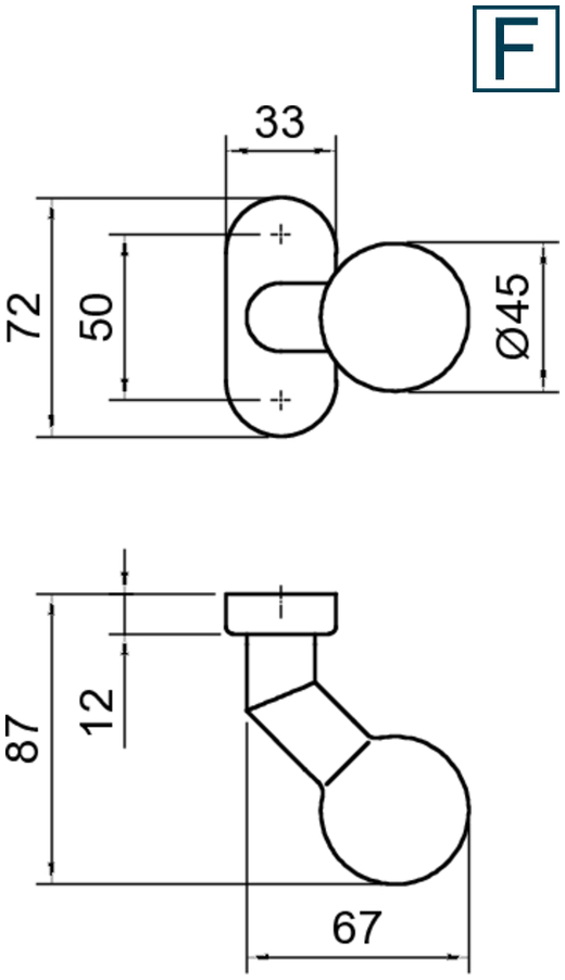 Türknauf, Knaufschild, runder Knauf, Montageplatte, Messing?