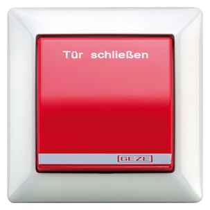 Feuerschutz-Taste, Notaus-Taste, Rote Taste, Schließmechanismus, Geze-Tastenschalter