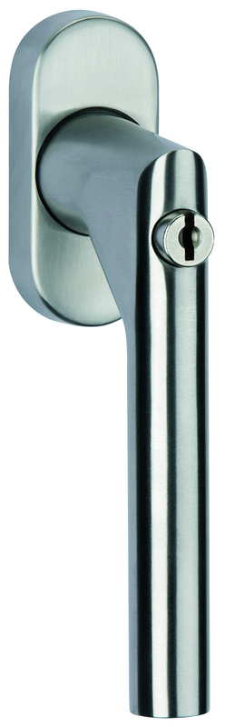 ready-to-use, door handle, lever handle, metallisch, Schlosszylinder