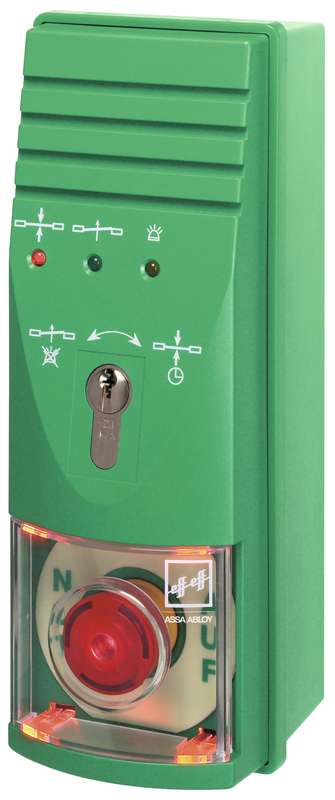 Sicherheitsgerät, Brandmelder?, Alarmmodul, Grünes Gehäuse, Sensor