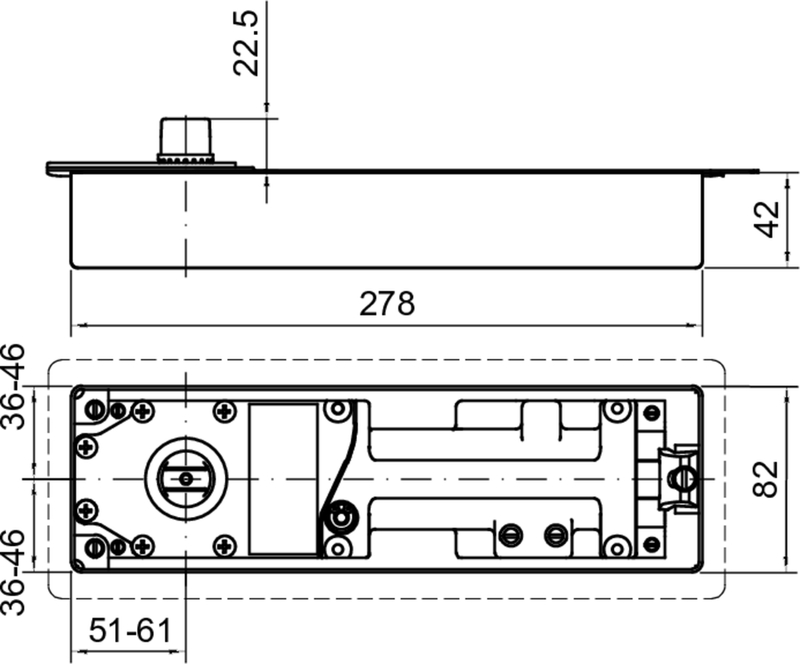 elektromechanisch, Schloss, Gehäuse, Rechteck, Abmessungen