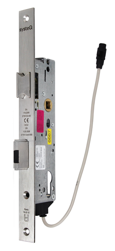 electric strike, door lock, mortise latch, metal housing, cable connector