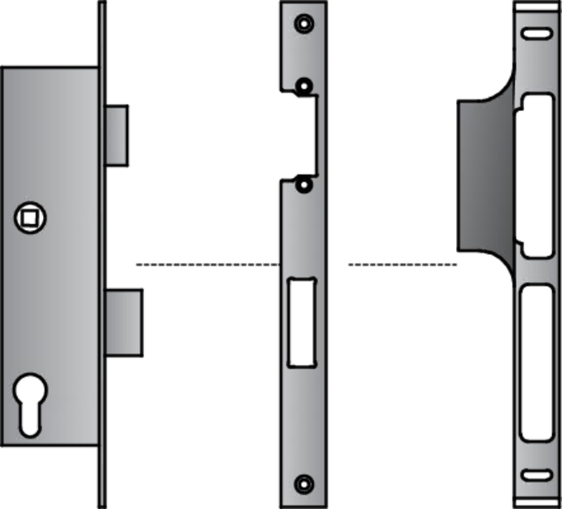 Türschloss, Bautiefe, Rundzylinder, Schlosskasten, Schnappverschluss