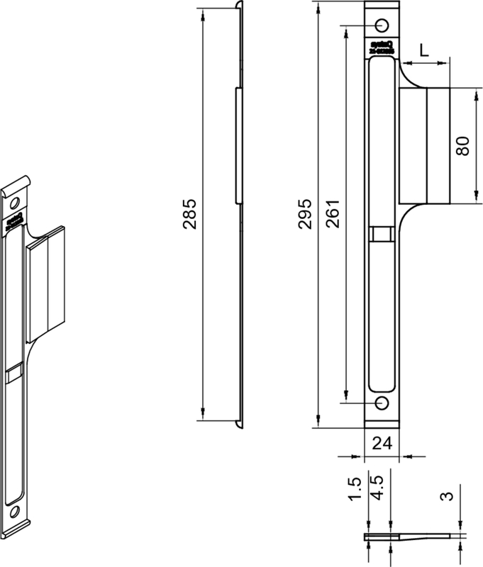 Türgriff, Drückerplatte, Metallriegel, rechteckiger Riegel, abmessungsbaufertiges Hardware
