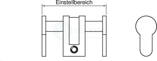 Profilblindzylinder universal ABZ verstellb.f.Türdick. 35-154mm, FH-Zulassung