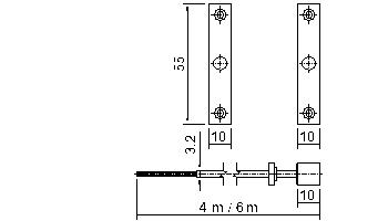 Magnetkontakt flach, 100 10 17 A, VDS 4-adrig, 4m Kabel, weiß