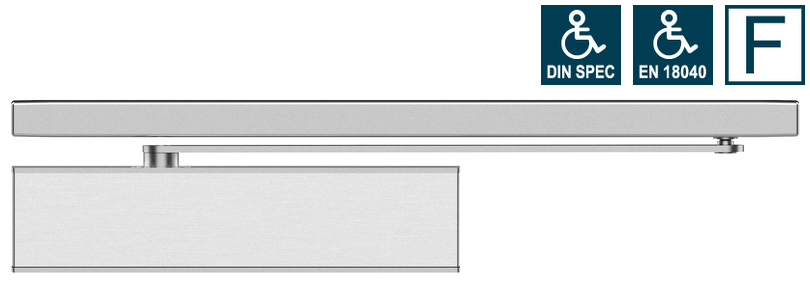 Handlebar, Türschließer, Chrom-Optik, Quader, Schiene