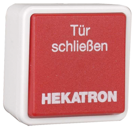 Schlüsselknopf, Roter Knopf, Tür schließen, Hebatron, Piktogrammknopf