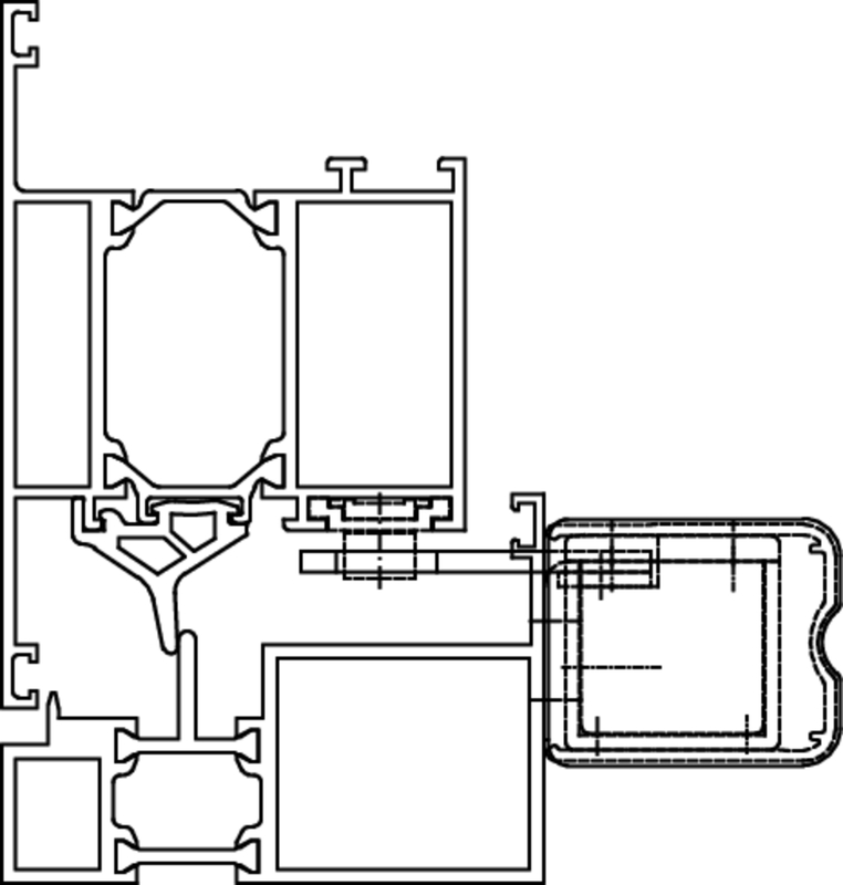 Aluminium profile, Fensterrahmen, Kunststoffrahmen, Konstruktionsprofil, Querschnitt