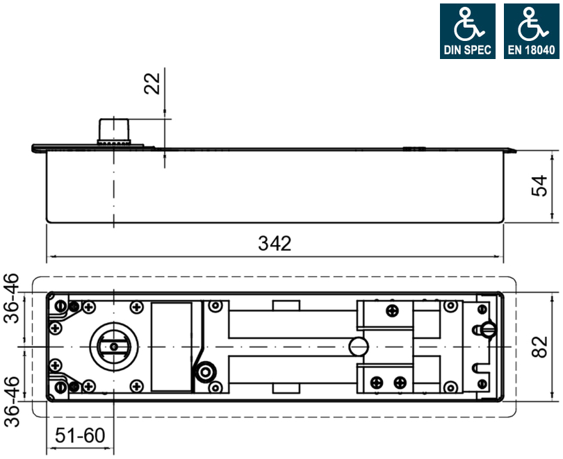 XLR-Modul, Elektronikgehäuse, Metallgehäuse, DIN-Träger kompatibel, Montageabmessungen