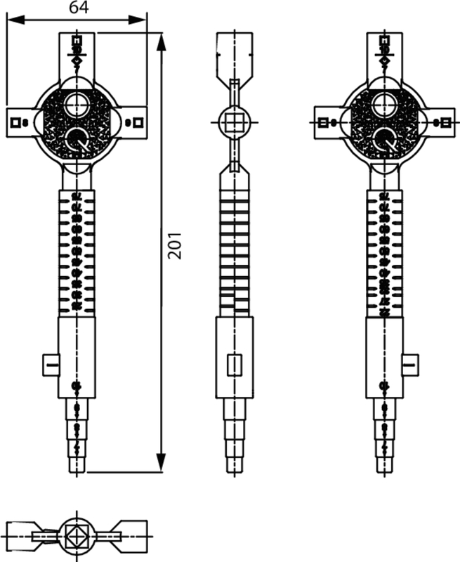 LED-Lampe, Kreuzschlauch, Teleskopstab, Durchmesser-64, Steckverbindung
