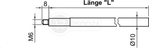 Treibriegelstange BKS B 9006, massiv M6,L=1187, verz.