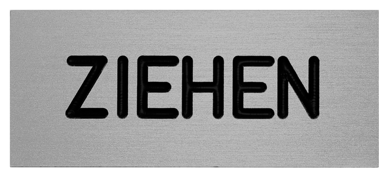 metallisch, grau, ZIEHEN, Beschriftung, Aufkleber
