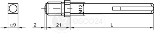 FSB Wechselstift 05 0117 VK=9, l=92mm, Gewinde M12