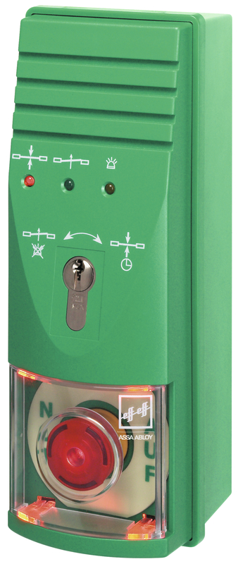 Siren, Alarmanlage, Keyed lock, Rote LED, Grünes Gehäuse