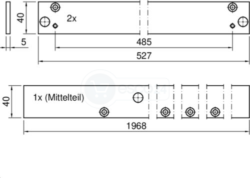 ASSA A180 Montageplatten Set Gleitschiene DC700G-CO-C(E), ähnl.RAL9016 (BG)