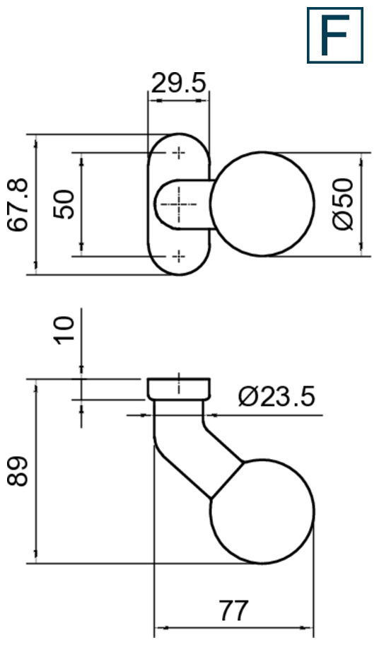 wandhalter, Kugelkopf, Türhaken, Bügelhalter, Metallteil