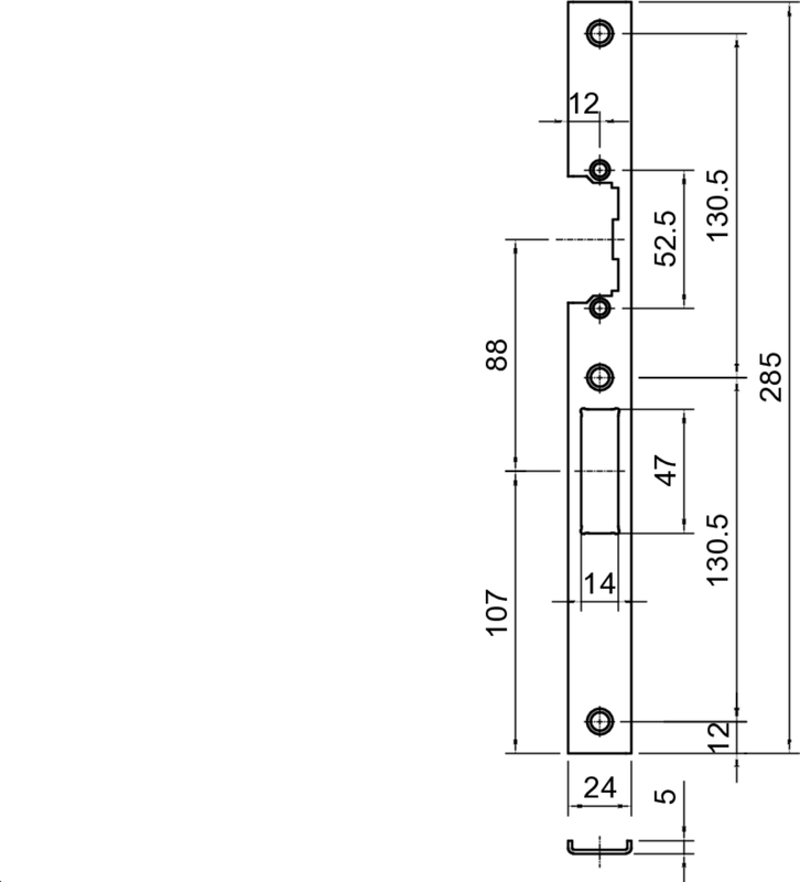 Türbeschlag, Türschutz, Montageabmessungen, Lagerschrauben, Metalldetail