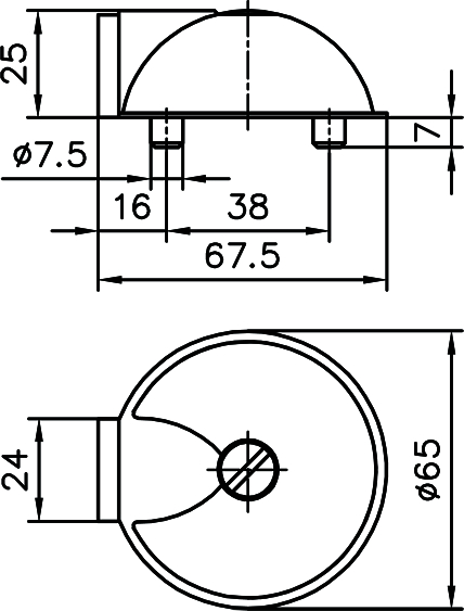 Halbkugel, Socket-Deckel, Montagebohrung, Kuppenabdeckung, runder Deckel