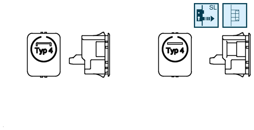 Type 4, elektrische Steckdose, Steckverbinder, Steckdose, versenkte Steckdose