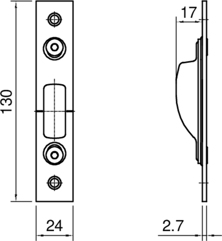 electric strike, door strike, latch plate, metal plate, three screws