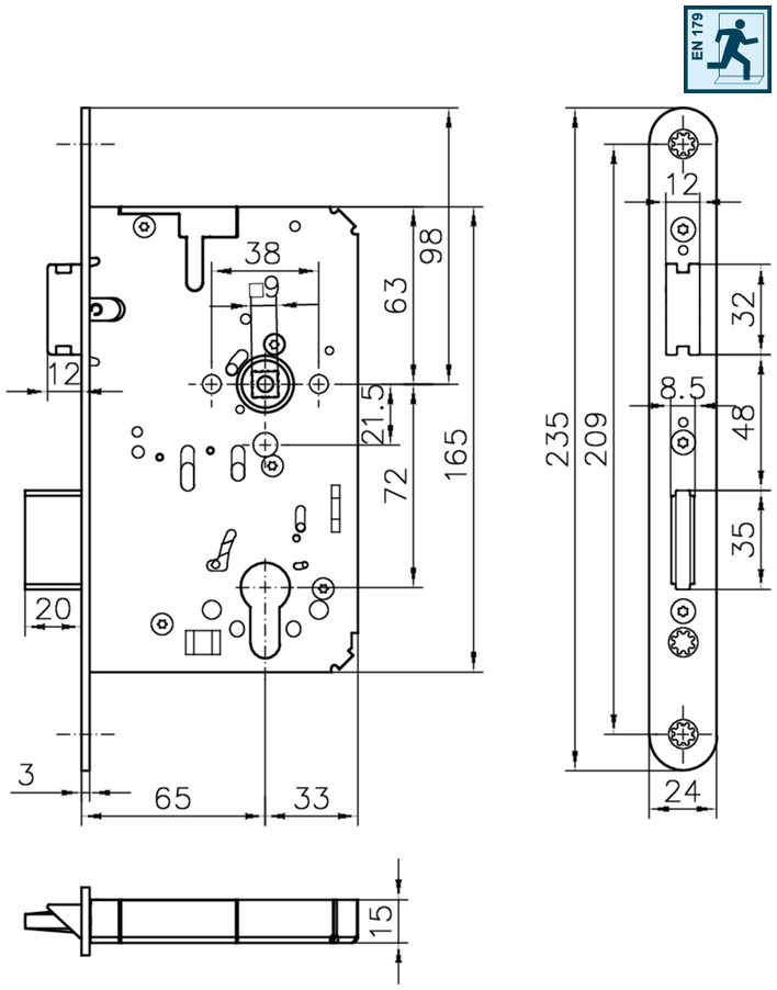 mechanism, board, hardware, lock, dimensions