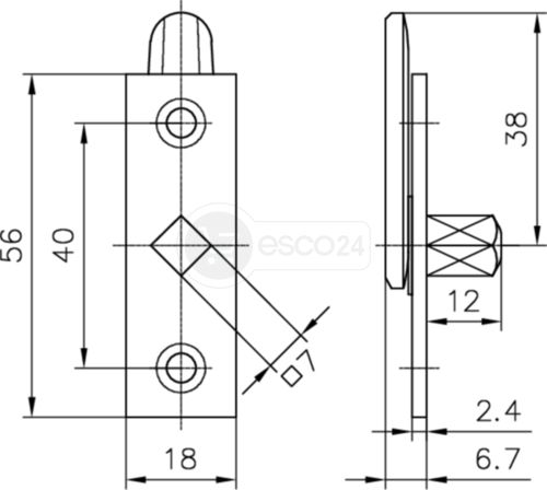 Dorneinreiber 565 7 mm VK-Dorn L=12mm, verzinkt