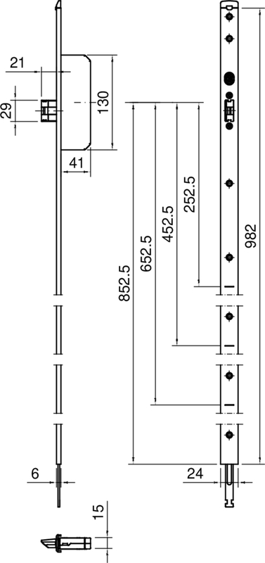 Stulpverlängerung systeQ M-SL(-M)(-ESC) U6x24x982,L/R (kürzbar) Badezimmer, Drinnen, Zimmer, Duscharmatur,