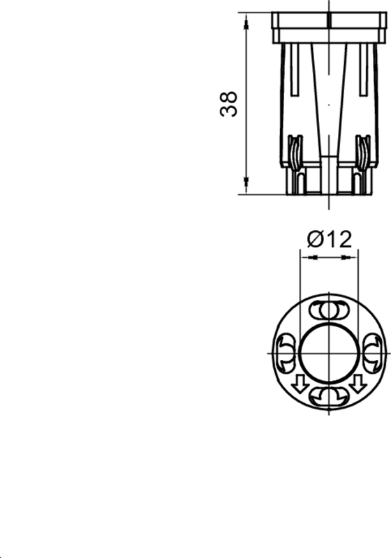 electrical plug, rotating knob, circular base, Ø12, 38mm