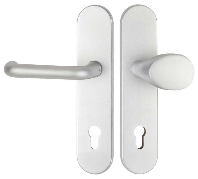 Türdrücker, Türgriff, Schlossrosette, Edelstahl, matt