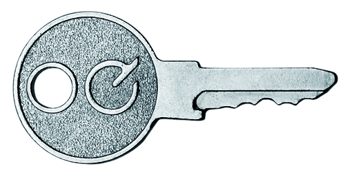 Schlüsselanhänger, Schlüssel, Metall, Rundkopf, Rändelung