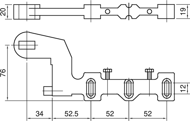 Schraubhalter, Klemmhalter, Metallvorrichtung, Montagebaugruppe, Technische Zeichnung