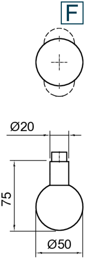 Lampe, Deckenleuchte, runde Kugel, Glühbirne, Ø50 Ball