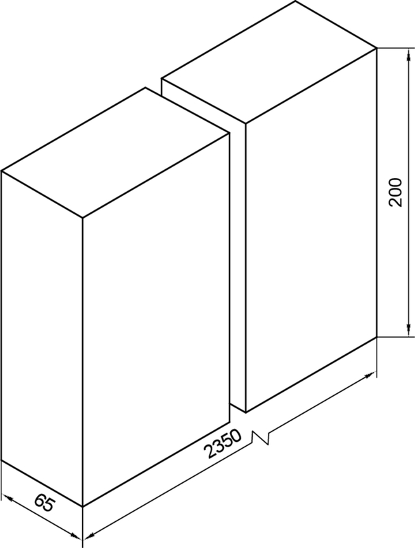 Küche, Küchenschrank, 300mm Tiefe, 200cm Höhe, zwei Türen