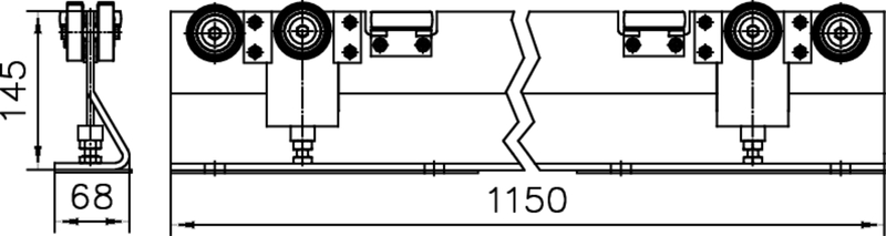 Metallrahmen, Roller-Mechanismus, Konstruktionszeichnung, Blaupause, maßstäbende Zeichnung