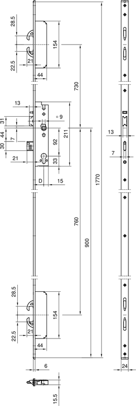 MFV WILKA 8700-2SH-ESC1 Fkt.B D39 U6x24x1770 L/R Schaubild, Schaubild,