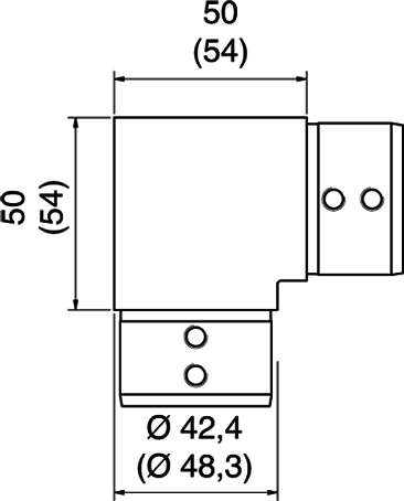 Lötkopf, Steckverbinder, Ø42,4, Ø48,3, Maße 50
