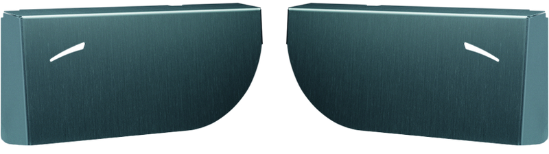 Lautsprecherpaar, Bluetooth-Lautsprecher, doppelte Lautsprecher, gekrümmte Kanten, metallischer Finish