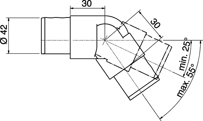 groove adapter, technische Zeichnung, winkel verstellbar, bearbeitetes Teil, verbinder