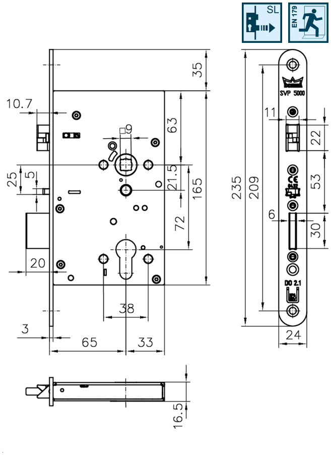 rosette, knock sensor, door lock, zylinder, mechanical hardware