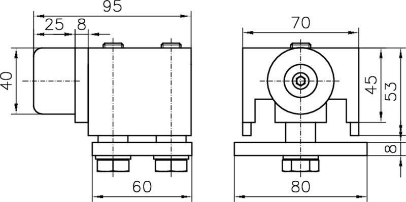 motor, encore, elektromechanisch, symmetrisch, abmessungen